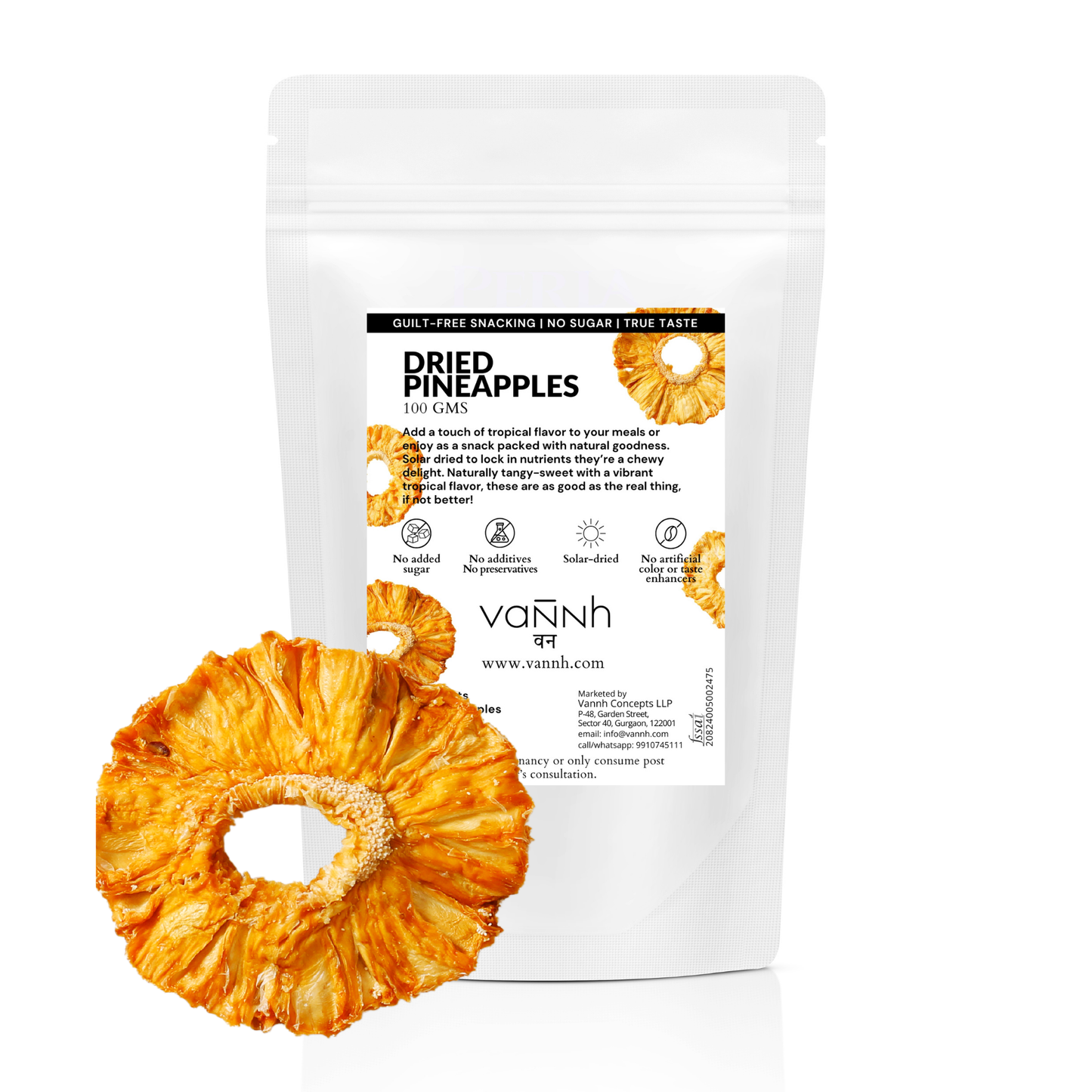 Solar Dried Pineapple Chips for Healthy Snacking | 70g