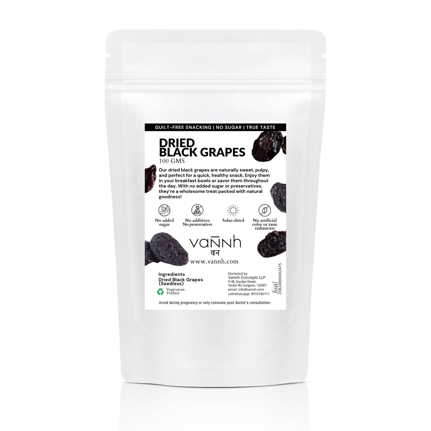 Solar Dried Black Raisins: Naturally Sweet Snacks for Busy Lifestyles | 150g