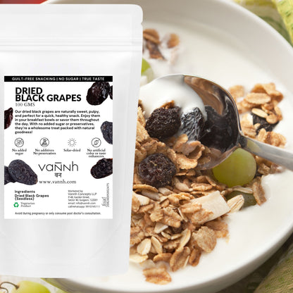 Solar Dried Black Raisins: Naturally Sweet Snacks for Busy Lifestyles | 150g