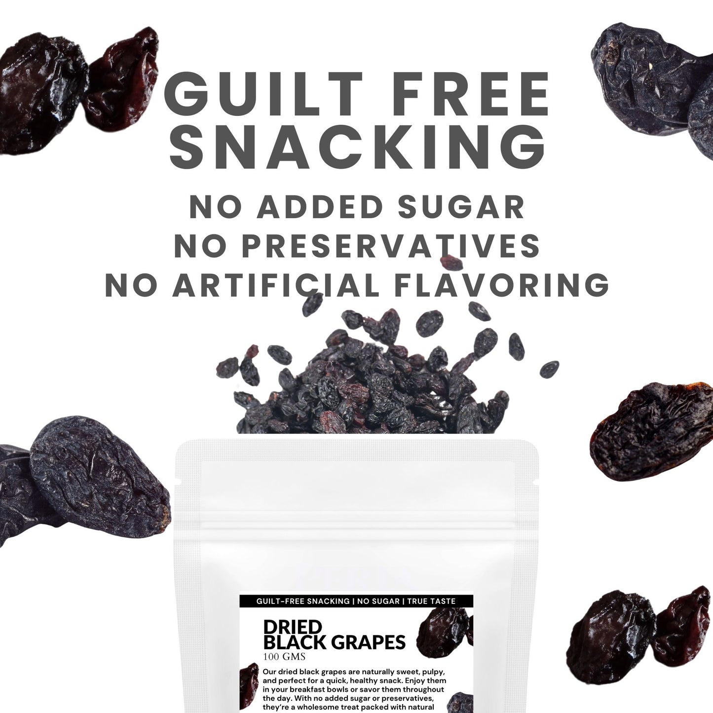 Solar Dried Black Raisins: Naturally Sweet Snacks for Busy Lifestyles | 150g