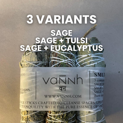 Pure Sage Smudge Sticks for Energy Cleansing (pack of 3)