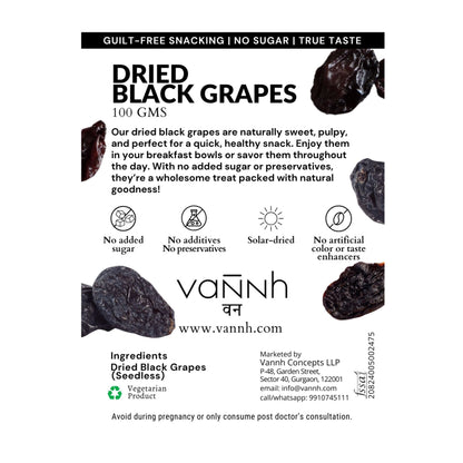 Solar Dried Black Raisins: Naturally Sweet Snacks for Busy Lifestyles | 150g