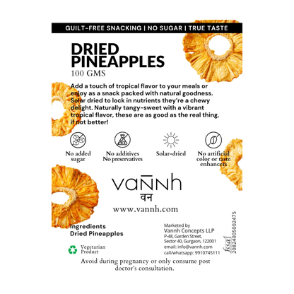 Solar Dried Pineapple Chips for Healthy Snacking | 70g